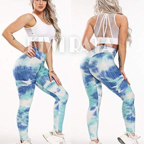 High Waisted Ruched Booty Leggings Workout - Picture 3 of 4